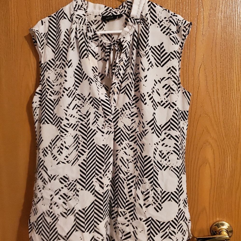 White/Black Blouse